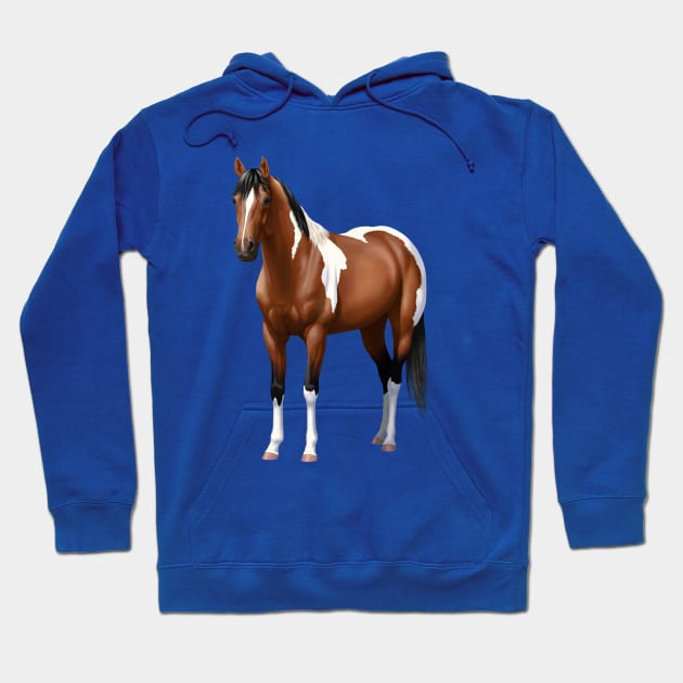 Brown Bay Quarter Horse Pinto Paint Horse Stallion Hoodie by csforest